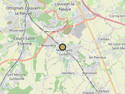 Map Mont Saint Guibert